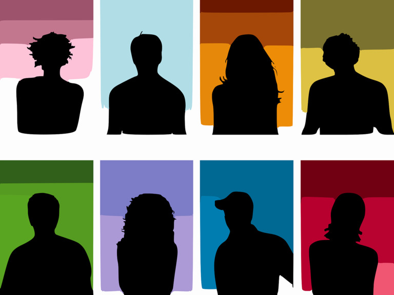 Peoples' Silhouttes in Boxes